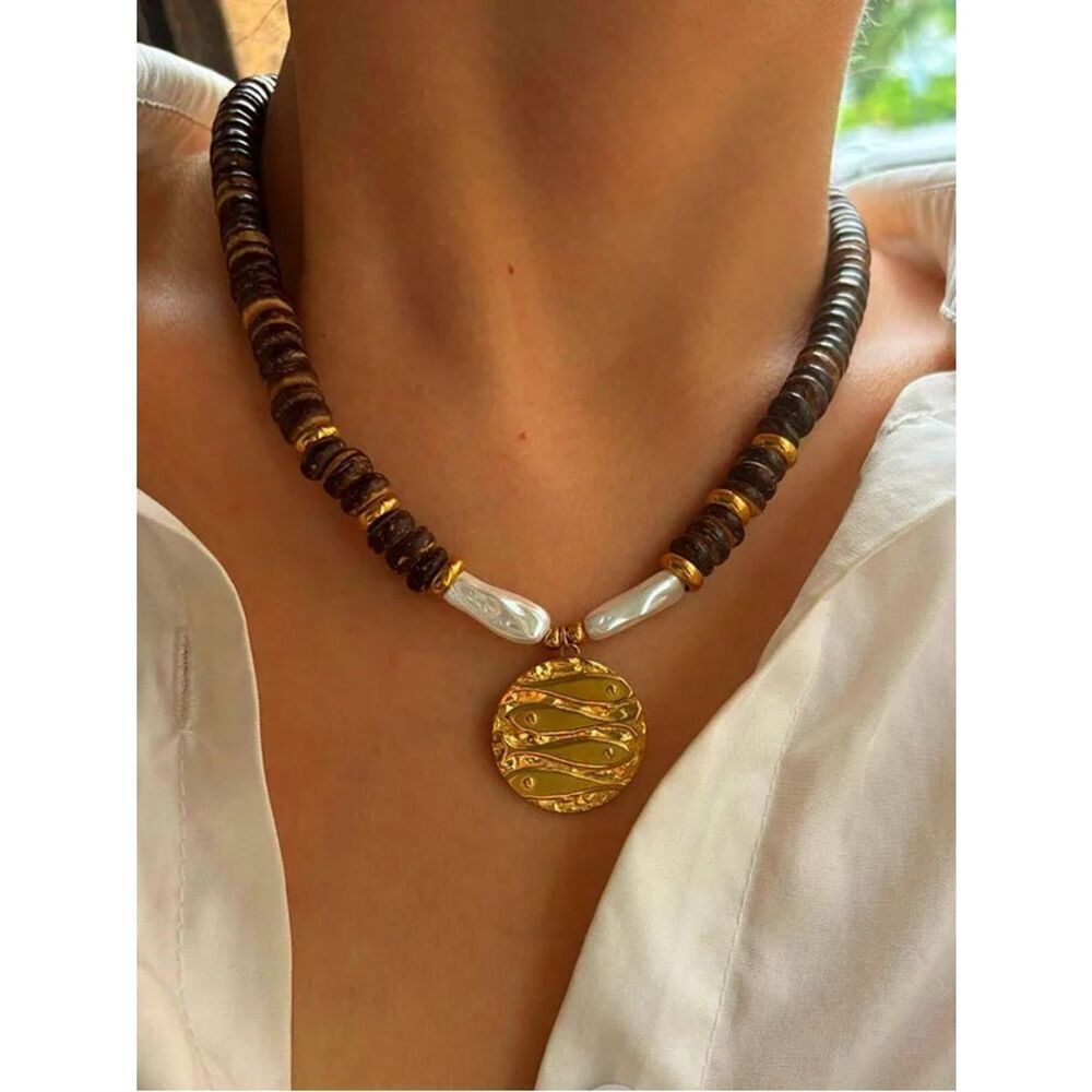 Boho fish necklace Q1074